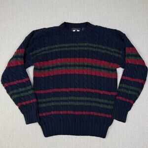 Woods & Gray Vintage Striped Cotton Sweater Crewneck Pullover Preppy Heritage L
